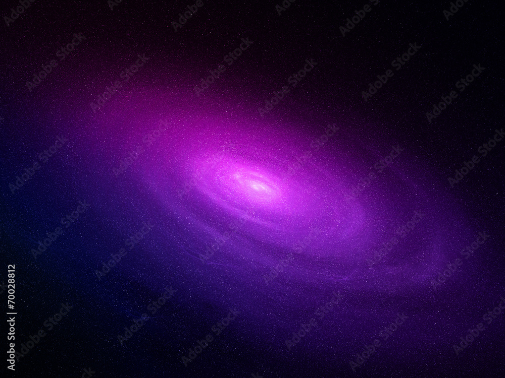 Wall mural colorful purple spiral galaxy in space
