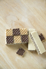 wafers on wooden