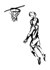 Hand sketch basketball. Vector illustration