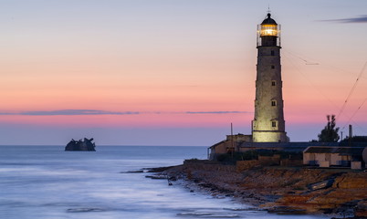 ship rack and lighthouse