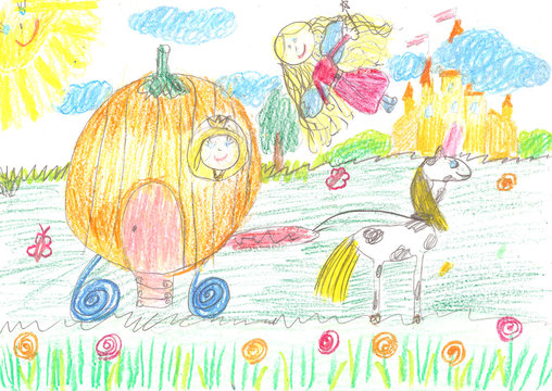 Child's drawing fairy of a tale
