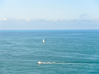 Fototapeta na wymiar view of english channel near cote d'albatre coast