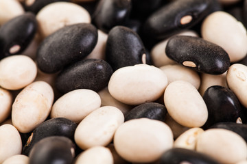 Extreme Closeup Texture of Black and White Beans