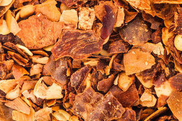 Closeup Texture of Chilli Peppers Flakes - Studio Shot