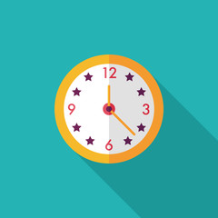 Clock flat icon with long shadow,eps10