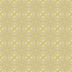 Golden floral pattern seamless background