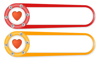 Obraz premium set of two buttons with screws and heart