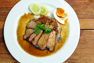 Char siew and roasted pork with rice