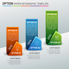 One,two,three - option business infographic, light background