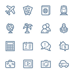 Travel web icons set