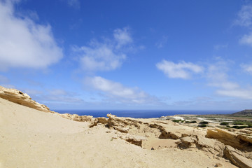 Fototapeta na wymiar Sand dunes and sky in Porto Santo