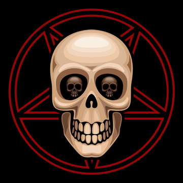 Skull and pentagram