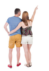Fototapeta premium young couple pointing.