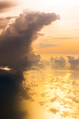 Fototapeta na wymiar Sunset / sunrise with clouds, light rays and other atmospheric e