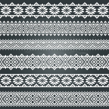 A set of border decoration elements patterns