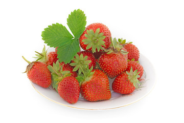 panier de fraises bio sur fond blanc