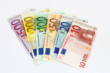 Aufgefächerte Euro Geldscheine