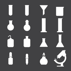 set of laboratory equipment icon