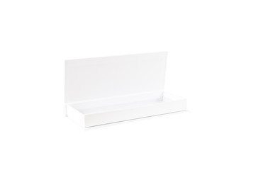 close up of a white box template on white background