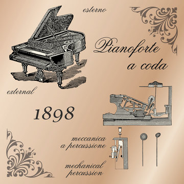 Pianoforte a coda 1898 - Italy