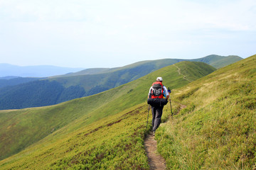 Summer trekking in the Carpathians.