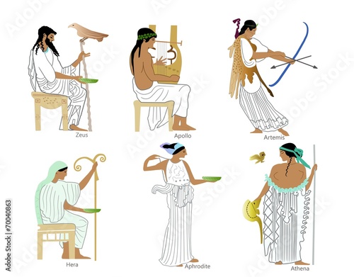 "A set of classical greek gods and goddesses" Stock photo and royalty