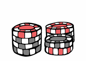 doodle casino chips isolated