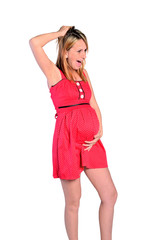 isolated pregnant young woman