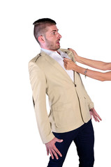 Naklejka premium Isolated young man