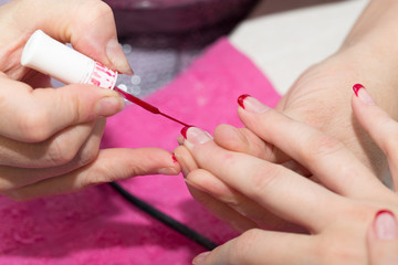 manicure in salon