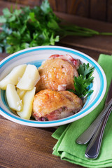 Fried chicken with potato