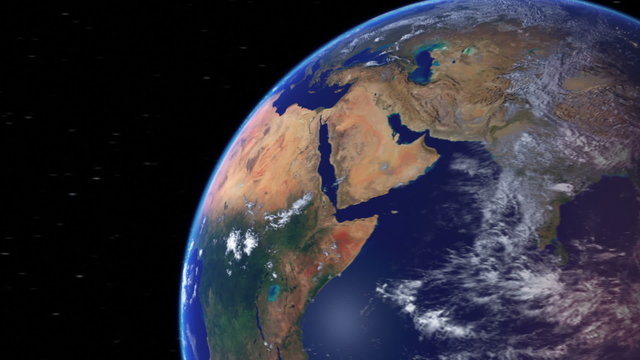 Realistic Earth Globe Zoom and Dock on West Africa