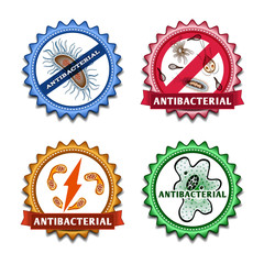 Antibacterial badges set