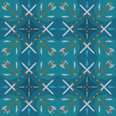 medieval weapons seamless pattern