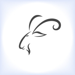 An illustration of simple isolated goat