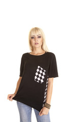 pull down checker black white