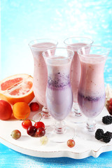 Delicious milkshakes, close-up