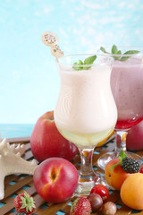 Delicious milkshakes, close-up