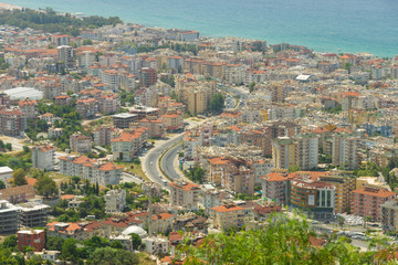 Obraz premium Alanya and the Mediterranean Sea from the bird's-eye view