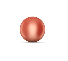 3d reflective sphere on white background