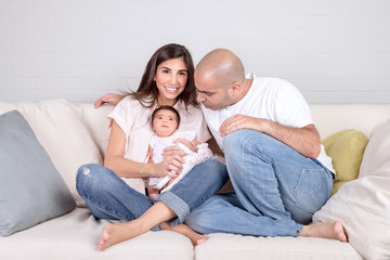 Happy family at home