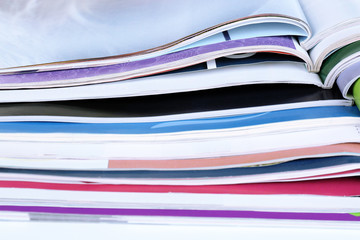 Many magazines close up