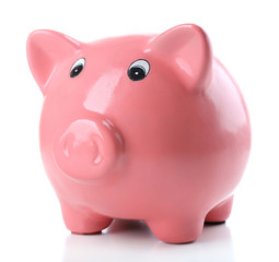Piggy bank isolated on white