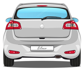 Vector Car - Back view - Silver