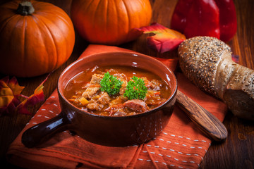 Gourmet hearty goulash soup