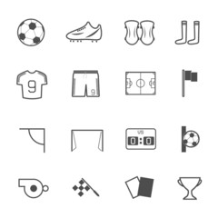 Soccer Icons set, Vector illustration