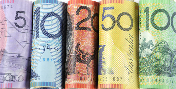 Rolls of Australian cash money