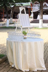 Fototapeta premium wedding welcome lobby in the garden
