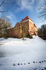 Fototapeta premium Gothic castle in Oporow, Poland