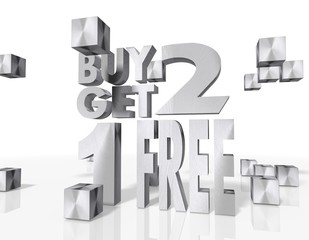 construction of a buy two get one free symbol